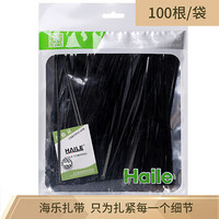 海乐（Haile）ZD-30H-100黑色尼龙扎带 多功能绑带 4.5*300mm 100根