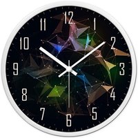 Momen 摩门 挂钟 客厅创意卧室现代蓝色海洋之心挂表 12英寸圆形石英钟  HD0052 金属白