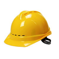 谋福 9520 加厚透气安全帽工程帽 防砸抗冲击建筑防砸安全帽 (V型加厚三面透气安全帽) 黄色
