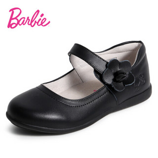 芭比 BARBIE 儿童皮鞋 2019春季女童公主皮鞋 表演舞蹈鞋 女童黑皮鞋 1889 黑色 28码