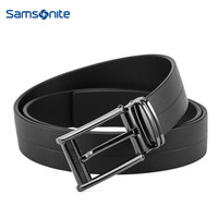 Samsonite 新秀丽 男士皮带商务休闲牛皮针扣皮带腰带 黑色 TM1 120CM