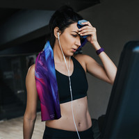 pack all运动冷感毛巾健身跑步瑜伽吸汗速干毛巾时尚降温擦汗冷感巾 PA-34226-4 星空 100*30cm