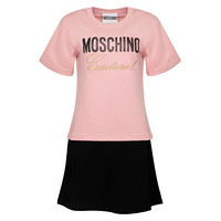 MOSCHINO 莫斯奇诺 新款时尚短袖连衣裙 女款 粉色 38码 E J0457 0527 7224 38