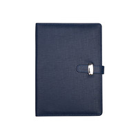 晨好（ch）皮面活页本 笔记本子可换替芯软皮插口带插笔记事本 A5-蓝色