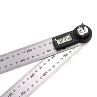 SHINWA 62495 日本企鹅牌数显角度测量仪量角规木工角度尺不锈钢电子角度尺量角器量角仪角度规20cm