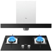 美的（Midea）欧式烟灶套装 17大吸力宽屏拢烟不锈钢抽油烟机 4.2KW大火力嵌入式双灶B80S+Q216B-T（天然气）