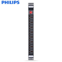 飞利浦（PHILIPS）8孔位无线自接线PDU机柜插座插排插线板接线板 10A带开关