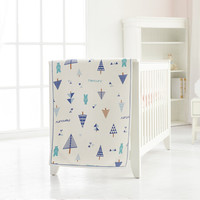 水星宝贝婴儿凉席 夏韵苎麻冰丝席 幼儿园儿童宝宝午睡婴儿床席子 65×120cm(水蓝)