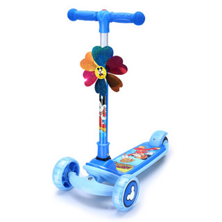 迪士尼(Disney) 儿童滑板车  蓝色米奇升级新款宽轮稳当宝宝滑滑车可折叠升降全闪扭扭脚踏滑步摇摆车