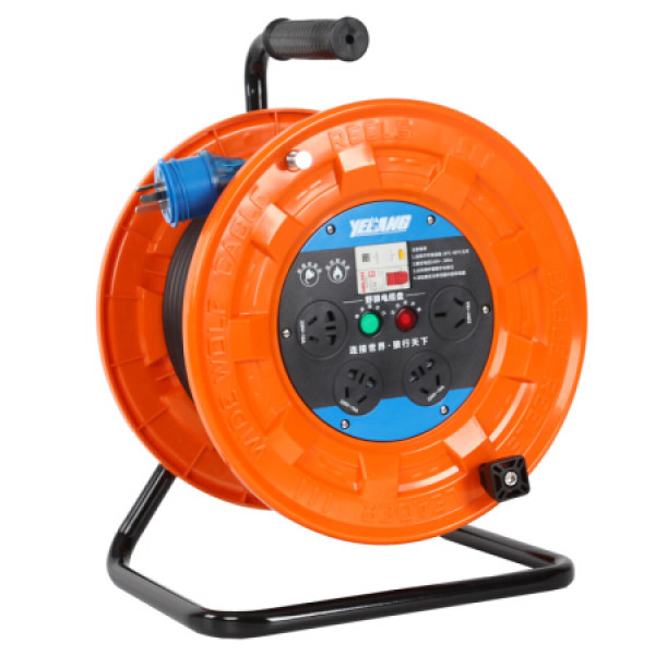 商品野狼yl-s33bs 三角架220v工程移动手提电线卷线盘排插线轴工地排