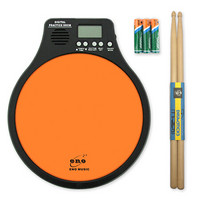 伊诺ENO12寸哑鼓垫套装静音打击板架子鼓练习鼓节拍器三合一功能乐器 EMD40 橙色哑鼓+普通套装