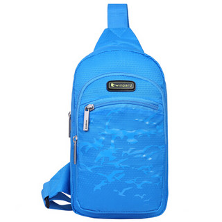 威豹（WINPARD）胸包男女单肩斜挎包 便携式户外休闲运动包小挎包 96012粉蓝色