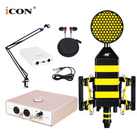 艾肯（iCON）Uports4 vst外置声卡电脑手机通用主播直播设备全套 Uports4+NEAT King Bee 蜂王