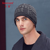 卡蒙（Kenmont）km-9277 骑行套头帽子男冬天加绒毛线帽年轻人保暖加厚双层护耳针织帽 灰色 均码58cm