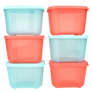 特百惠（Tupperware）日日鲜保鲜盒塑料密封型储藏盒深入冷冻 六件套 300ml*6 颜色随机发货