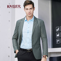 凯撒 KAISER 西服 2019春季新款帅气经典百搭舒适翻领男士外套西装男士西服 青绿 170/88A