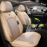 紫风铃全包汽车坐垫夏季四季通用冰丝汽车座垫凯美瑞雅阁迈腾逍客昂科威汉兰达名图座套M12温馨米-标准版