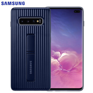 三星（SAMSUNG）S10+原装立式支架保护壳 手机套 保护套 G9750手机套 保护壳 防摔后壳 外壳 黑色