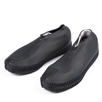纪维希（jiweixi）雨鞋套 男女硅胶防滑防水耐磨弹性拉伸户外旅行防雨 JWX1008 黑色 L