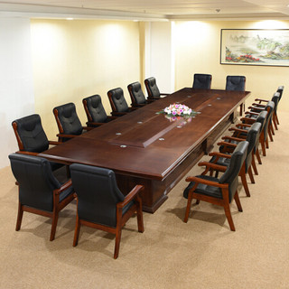 中伟 ZHONGWEI 大会议桌简约长桌贴实木皮会议台油漆洽谈桌 4000*1600*760