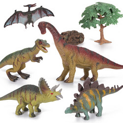活石 Q9899-M1(翼龙+霸王龙+三角龙+腕龙+绿箭龙)恐龙5只装 仿真恐龙模型侏罗纪公园世界男孩早教认知礼物 *2件