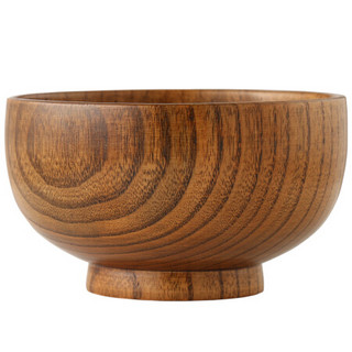 达乐丰 实木日式圆碗米饭碗酸枣木整木碗宝宝碗面碗MBJ49（14