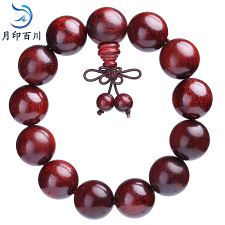 月印百川 鸡血紫檀木手串顺纹木饰男女款血檀手链 约18mm