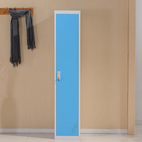 中伟更衣柜铁皮柜储物柜员工宿舍衣柜组合衣柜蓝色单门