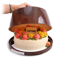 CHEFMADE 学厨 烘焙工具 蛋糕盒6-8寸圆形重复家用手提透明包装保鲜点心盒子WK9204