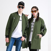 intercrew2019秋冬新款时尚休闲情侣装外套字母印字中长款立领夹克风衣女 ITS1UJ32M 卡其色 105/XL男