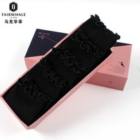 马克华菲袜子女精梳棉袜秋冬时尚堆堆袜韩版文艺女生长筒袜黑色百搭