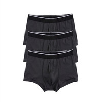 佐丹奴(Giordano) 内衣男式内裤 三条装宽橡筋平底内裤四角内裤01176006 06深灰/黑色 大码(175/84A)