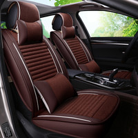 布雷什(BOLISH)五座四季通用汽车坐垫夏季凉垫仿亚麻养生全包围车垫车内饰品商务01豪华款尊贵咖