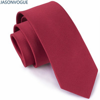 JASONVOGUE 杰尚维格 领带男士休闲商务正装结婚新郎纯色斜纹手打6CM小领带 礼盒装 酒红色
