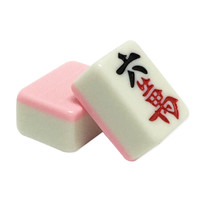 亚丽麻将牌 一级麻将牌 手搓麻将牌42mm粉色赠精品收纳袋