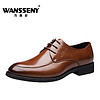 万西尼（WANSSENY）男士英伦风低帮系带正装韩版商务休闲鞋 567-5 棕色 43
