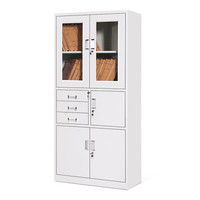 中伟文件柜办公柜钢制铁皮柜资料柜档案柜储物柜偏三抽文件柜加厚款