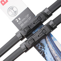 博世(BOSCH)雨刷器/雨刮器进口专用神翼无骨24/15对装(菲亚特Panda 12- /日产逍客08-13)厂商直发