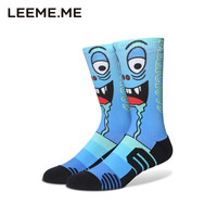 粒米半玺篮球袜枫叶大麻叶男潮流街头滑板袜印花袜高筒运动袜  口水臭臭