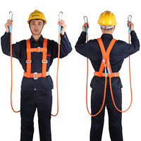 哥尔姆高空安全绳套装保险带防坠落户外单腰式电工施工建筑工地用安全带TB-2双小钩3米