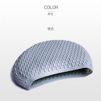 佑游硅胶泳帽 男女成人泡泡帽 长发舒适防水护耳时尚游泳帽 7815 银色