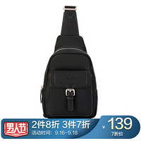 奥康（Aokang）男士胸包休闲单肩斜挎包商场同款时尚多功能背包 8832281289 黑色