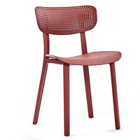 佳匠 家用简约餐桌椅子时尚创意欧式餐椅咖啡酒店会议洽谈桌椅 深红色