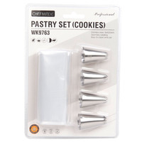 CHEFMADE 学厨 裱花嘴套装曲奇奶油蛋糕挤奶油4个裱花嘴+10个裱花袋