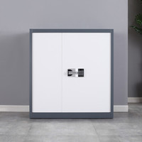 洛来宝 保密柜 文件柜保险柜双保险保管柜电子密码柜 灰套白单节柜