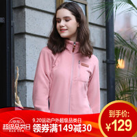 ALPINT MOUNTAIN 抓绒衣男女 秋冬户外冲锋衣内胆 情侣款保暖摇粒绒开衫外套 650-417 浅粉 女 S