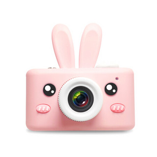 小屁孩 PIUS儿童数码相机可拍照宝宝迷你单反高清儿童照相机儿童智能相机卡通节日生日礼物 粉兔+可爱粉+8G