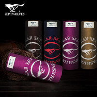 七匹狼男士内裤平角裤纯棉内裤男全棉透气中腰四角裤大码短裤 4条装 纯色深邃款 L