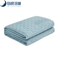 每晚深睡 空调被 夏凉被子单人薄被褥可水洗超声波被芯 1.5米床 蓝色 150*200cm