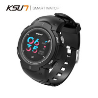 KSUN 步讯智能手环 蓝牙户外运动手表 多模式计步器30米防水实时心率监测卡路里来电提醒KSR704-黑